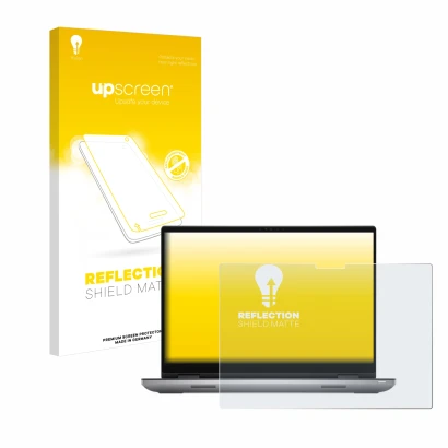 Parte frontale di una confezione del prodotto con il logo del marchio upscreen. Accanto è raffigurato il dispositivo Dell Prec