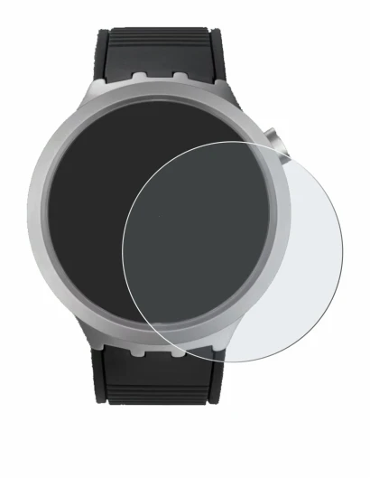 Immagine del dispositivo Swatch Big Bold Irony con un'ampia varietà di protezioni per lo schermo.