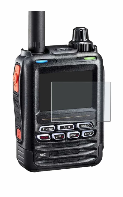 Immagine del dispositivo Yaesu FT-5DE/DR con un'ampia varietà di protezioni per lo schermo.