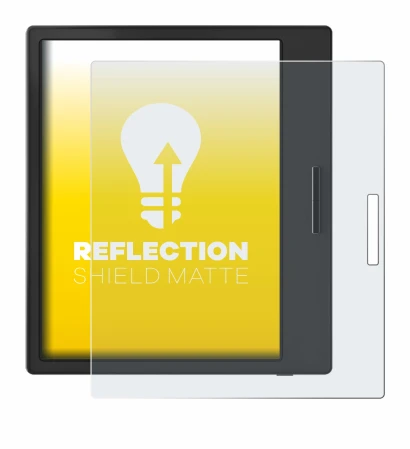 Immagine del dispositivo Boox Page con un'ampia varietà di protezioni per lo schermo.