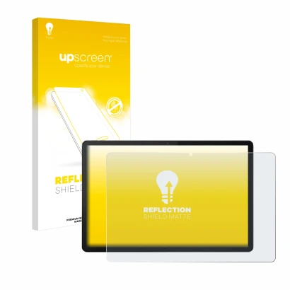 Parte frontale di una confezione del prodotto con il logo del marchio upscreen. Accanto è raffigurato il dispositivo Lenovo Ta