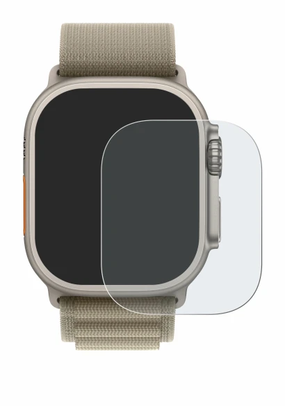 Immagine del dispositivo Apple Watch Ultra 2 (49 mm) con un'ampia varietà di protezioni per lo schermo.