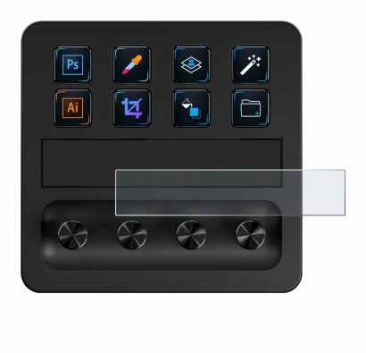 Immagine del dispositivo Elgato Stream Deck + con un'ampia varietà di protezioni per lo schermo.