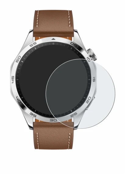 Immagine del dispositivo Huawei Watch GT 4 (46mm) con un'ampia varietà di protezioni per lo schermo.