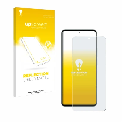 Parte frontale di una confezione del prodotto con il logo del marchio upscreen. Accanto è raffigurato il dispositivo Xiaomi 13