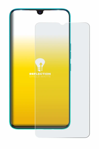Immagine del dispositivo Tecno Spark 7 con un'ampia varietà di protezioni per lo schermo.