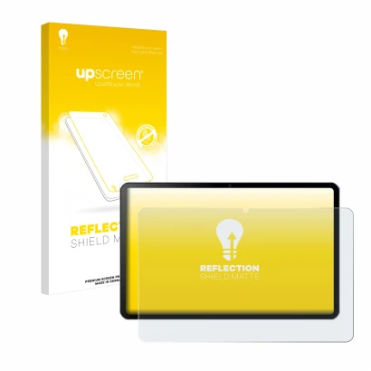 Parte frontale di una confezione del prodotto con il logo del marchio upscreen. Accanto è raffigurato il dispositivo Doogee T2