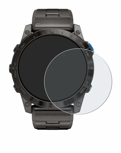 Immagine del dispositivo Garmin D2 Mach1 Pro con un'ampia varietà di protezioni per lo schermo.