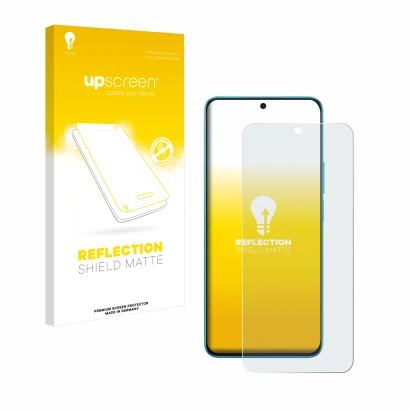 Parte frontale di una confezione del prodotto con il logo del marchio upscreen. Accanto è raffigurato il dispositivo Honor X8A