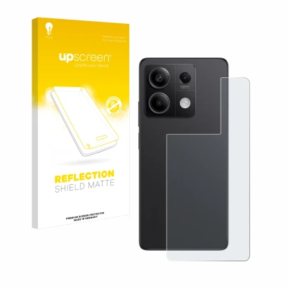 Parte frontale di una confezione del prodotto con il logo del marchio upscreen. Accanto è raffigurato il dispositivo Xiaomi Re