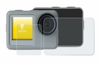 Immagine del dispositivo Rollei Actioncam 9s Plus con un'ampia varietà di protezioni per lo schermo.
