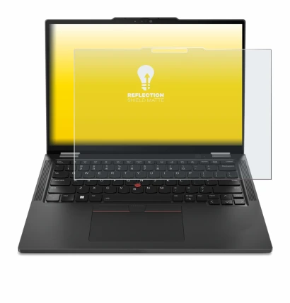 Immagine del dispositivo Lenovo ThinkPad X13 2-in-1 Gen 5 con un'ampia varietà di protezioni per lo schermo.
