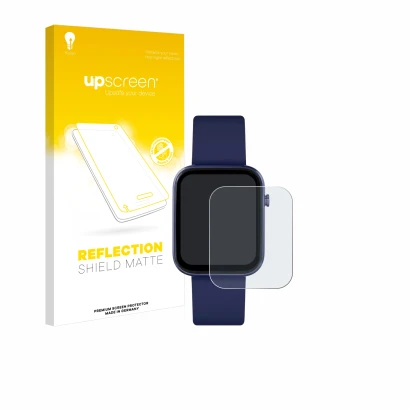 Parte frontale di una confezione del prodotto con il logo del marchio upscreen. Accanto è raffigurato il dispositivo Reflex Ac