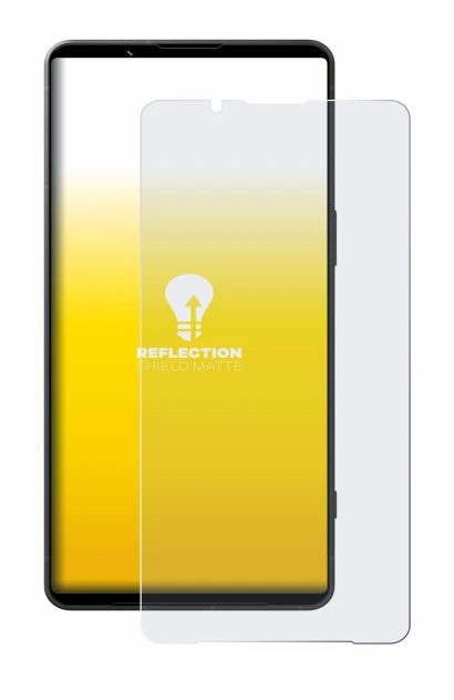 Immagine del dispositivo Sony Xperia 1 VI con un'ampia varietà di protezioni per lo schermo.