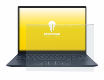 Immagine del dispositivo ASUS ZenBook 14 OLED UX3405 Touch con un'ampia varietà di protezioni per lo schermo.