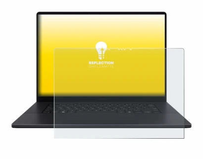 Immagine del dispositivo ASUS ProArt P16 con un'ampia varietà di protezioni per lo schermo.