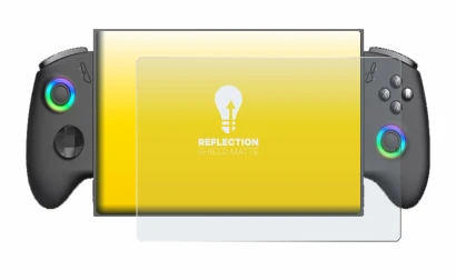 Immagine del dispositivo OneXPlayer X1 Mini con un'ampia varietà di protezioni per lo schermo.