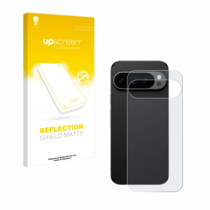 Parte frontale di una confezione del prodotto con il logo del marchio upscreen. Accanto è raffigurato il dispositivo Google Pi