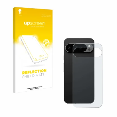 Parte frontale di una confezione del prodotto con il logo del marchio upscreen. Accanto è raffigurato il dispositivo Google Pi