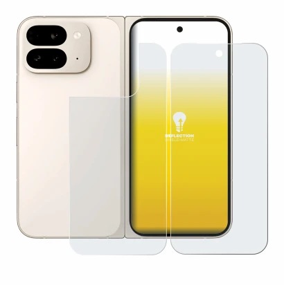 Immagine del dispositivo Google Pixel 9 Pro Fold (Fronte+Retro) con un'ampia varietà di protezioni per lo schermo.