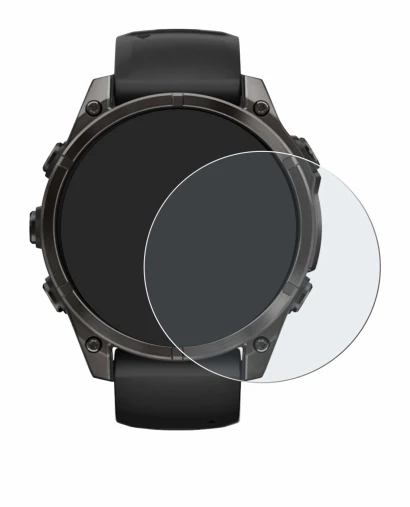 Immagine del dispositivo Garmin Fenix 8 AMOLED (47 mm) con un'ampia varietà di protezioni per lo schermo.
