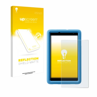 Parte frontale di una confezione del prodotto con il logo del marchio upscreen. Accanto è raffigurato il dispositivo Blackview