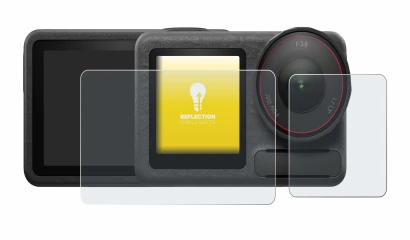 Immagine del dispositivo DJI Osmo Action 5 Pro (case-friendly) con un'ampia varietà di protezioni per lo schermo.