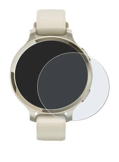 Immagine del dispositivo Garmin Lily 2 Active con un'ampia varietà di protezioni per lo schermo.