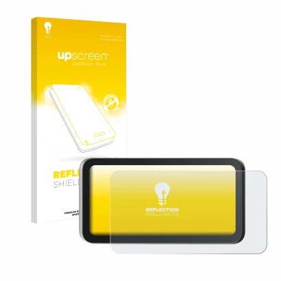 Parte frontale di una confezione del prodotto con il logo del marchio upscreen. Accanto è raffigurato il dispositivo Einstar V