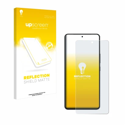 Parte frontale di una confezione del prodotto con il logo del marchio upscreen. Accanto è raffigurato il dispositivo ASUS ROG 