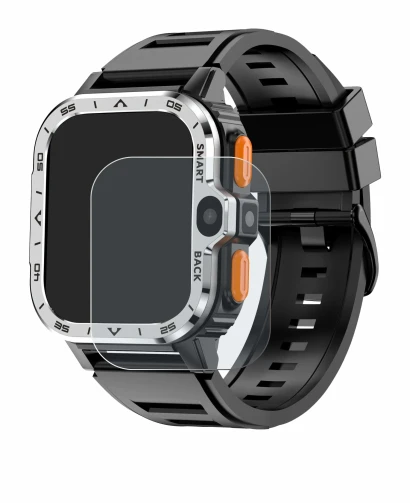 Immagine del dispositivo HS Smartwatch 2" con un'ampia varietà di protezioni per lo schermo.