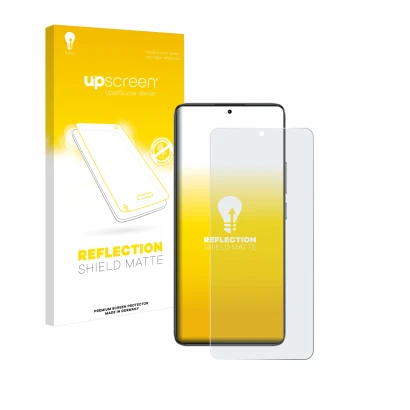 Parte frontale di una confezione del prodotto con il logo del marchio upscreen. Accanto è raffigurato il dispositivo Xiaomi Po