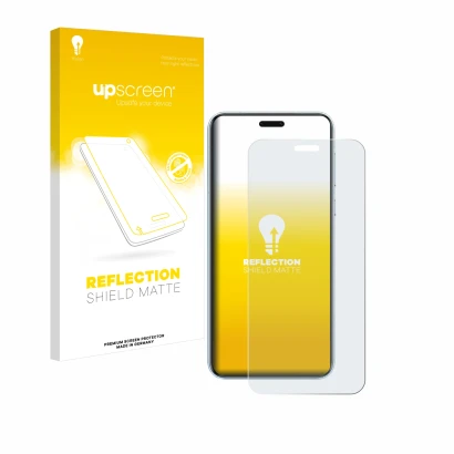 Parte frontale di una confezione del prodotto con il logo del marchio upscreen. Accanto è raffigurato il dispositivo Honor Mag