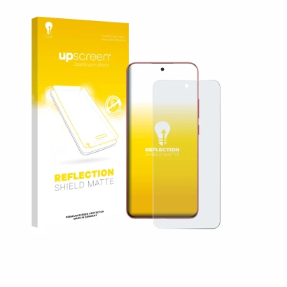 Parte frontale di una confezione del prodotto con il logo del marchio upscreen. Accanto è raffigurato il dispositivo Oppo A5 P