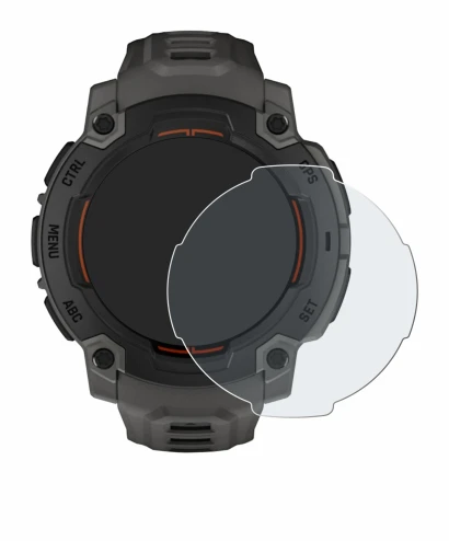 Immagine del dispositivo Garmin Instinct E (45 mm) con un'ampia varietà di protezioni per lo schermo.