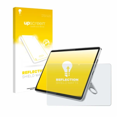 Parte frontale di una confezione del prodotto con il logo del marchio upscreen. Accanto è raffigurato il dispositivo Lenovo Ta