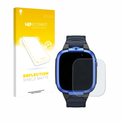 Parte frontale di una confezione del prodotto con il logo del marchio upscreen. Accanto è raffigurato il dispositivo Xiaomi Mi