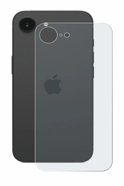 Immagine del dispositivo Apple iPhone 16e (Posteriore) con un'ampia varietà di protezioni per lo schermo.