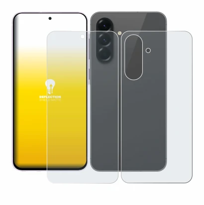 Immagine del dispositivo Samsung Galaxy A56 5G (Fronte+Retro) con un'ampia varietà di protezioni per lo schermo.