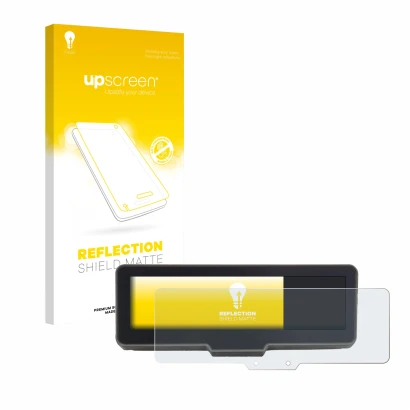 Parte frontale di una confezione del prodotto con il logo del marchio upscreen. Accanto è raffigurato il dispositivo KTM 990 D