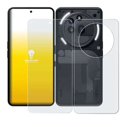 Immagine del dispositivo Nothing Phone (3a) Pro (Fronte+Retro) con un'ampia varietà di protezioni per lo schermo.