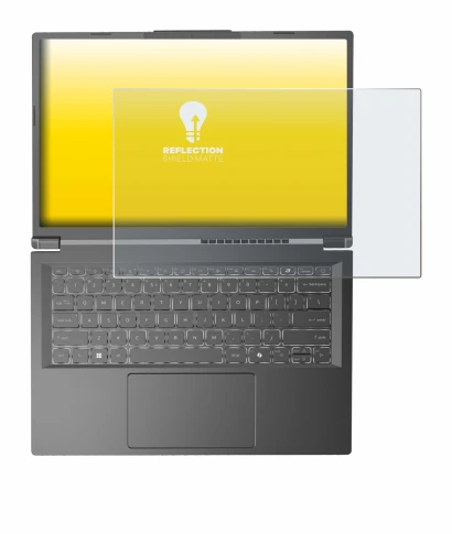Immagine del dispositivo Acer Aspire 14 AI con un'ampia varietà di protezioni per lo schermo.