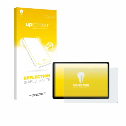 Parte frontale di una confezione del prodotto con il logo del marchio upscreen. Accanto è raffigurato il dispositivo Samsung G