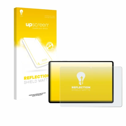 Parte frontale di una confezione del prodotto con il logo del marchio upscreen. Accanto è raffigurato il dispositivo Samsung G