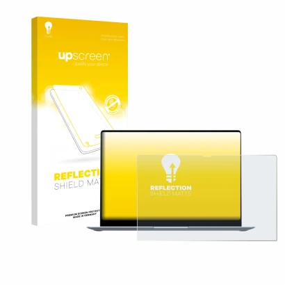 Parte frontale di una confezione del prodotto con il logo del marchio upscreen. Accanto è raffigurato il dispositivo Samsung G