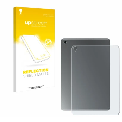 Parte frontale di una confezione del prodotto con il logo del marchio upscreen. Accanto è raffigurato il dispositivo Samsung G