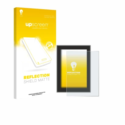 Parte frontale di una confezione del prodotto con il logo del marchio upscreen. Accanto è raffigurato il dispositivo Volvo XC6