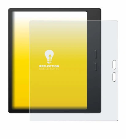 Immagine del dispositivo Boox Go 7 con un'ampia varietà di protezioni per lo schermo.
