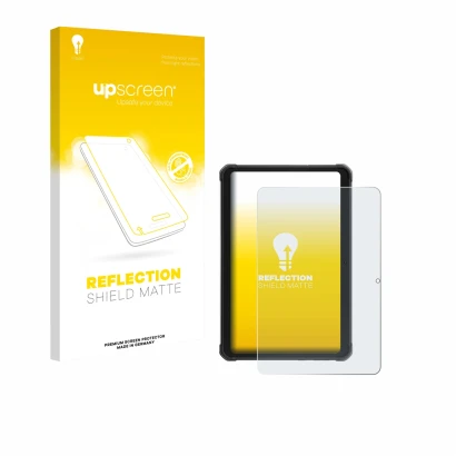 Parte frontale di una confezione del prodotto con il logo del marchio upscreen. Accanto è raffigurato il dispositivo Hotwav R1