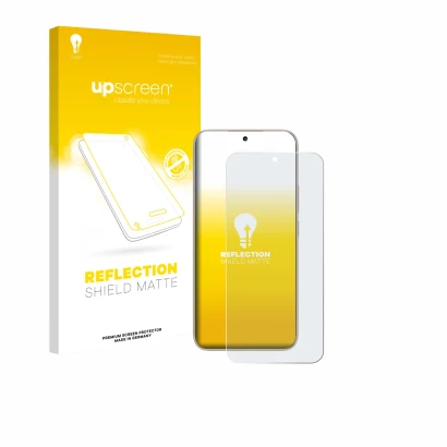 Parte frontale di una confezione del prodotto con il logo del marchio upscreen. Accanto è raffigurato il dispositivo Honor 400